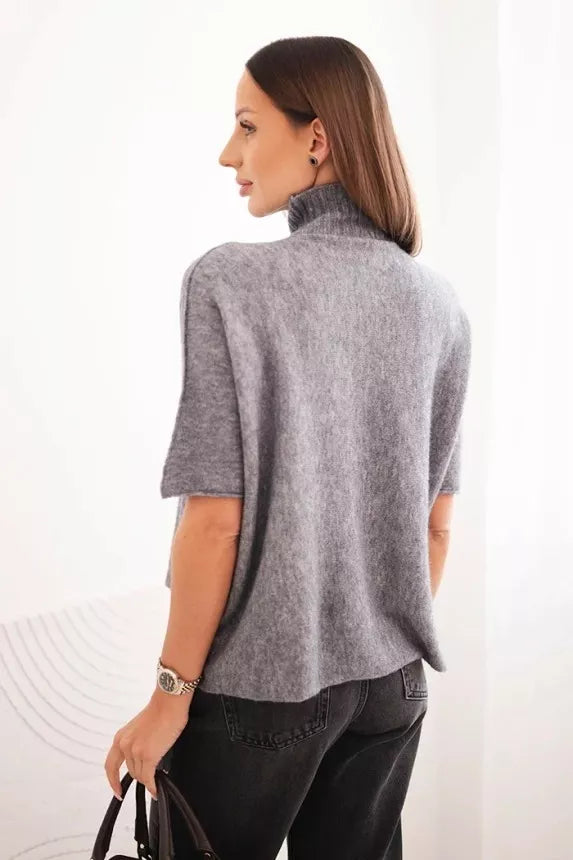 Women's gray short-sleeved sweater Endi
