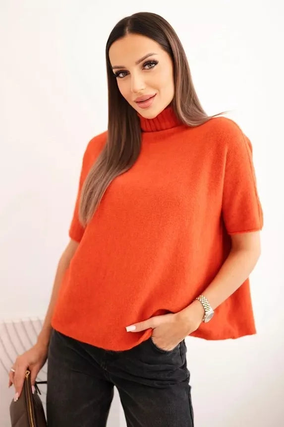 Women's orange short-sleeved sweater Endi