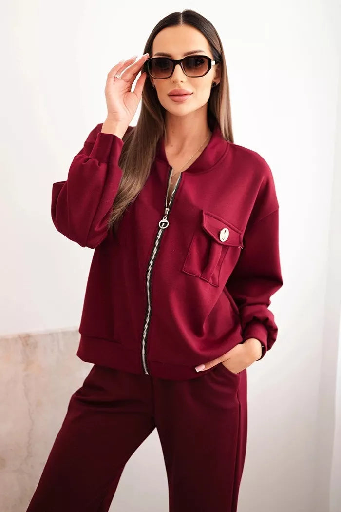 Women's burgundy set Marbel