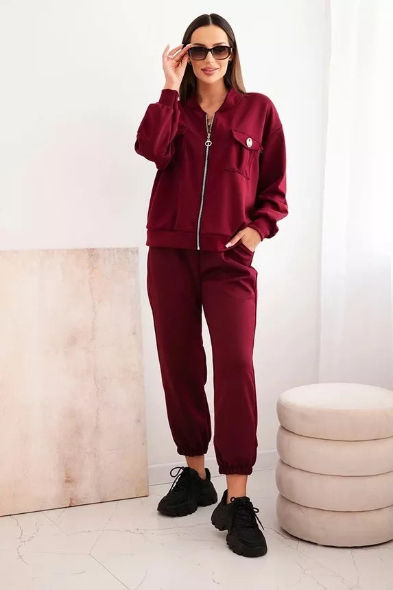Women's burgundy set Marbel