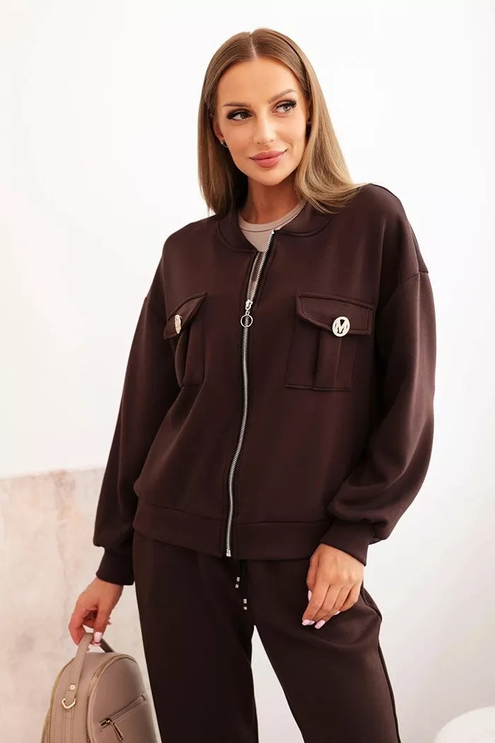 Women's brown Marbel suit.