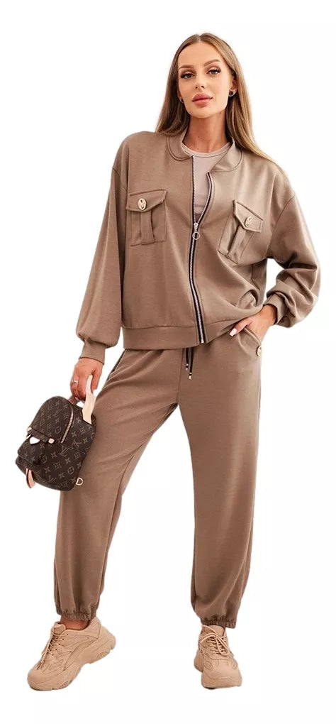 Women's dark brown Marbel suit.
