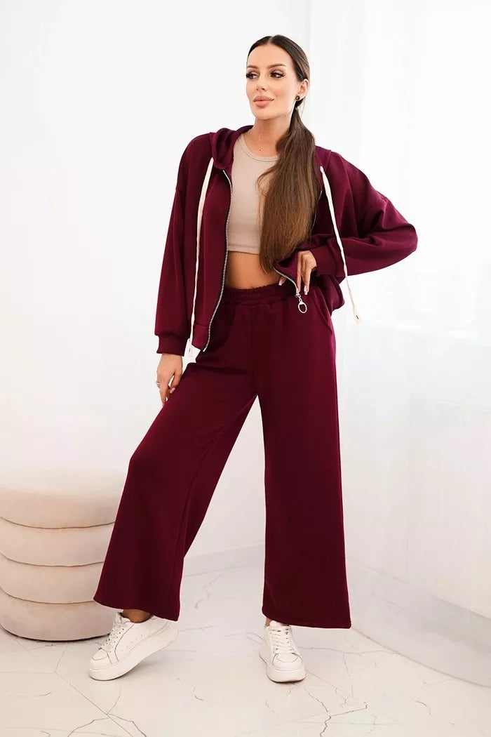 Women's burgundy casual suit Jener