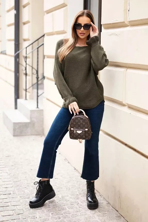 Women's khaki sweater Aidina 