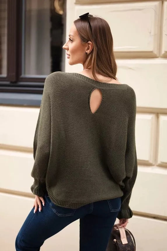 Women's khaki sweater Aidina 
