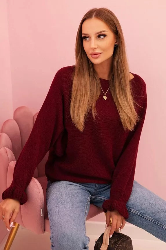 Women's burgundy sweater Aidina 