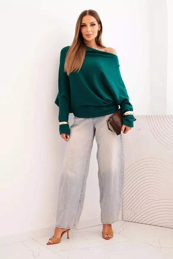 Women's green sweater Anit 