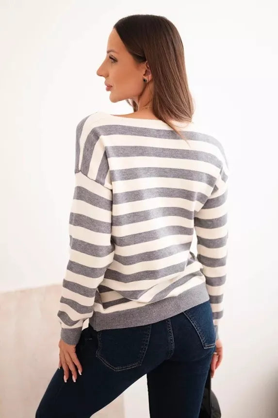 Women's striped gray sweater Dina