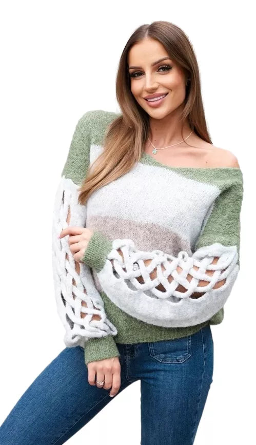 Women's khaki sweater Marlen