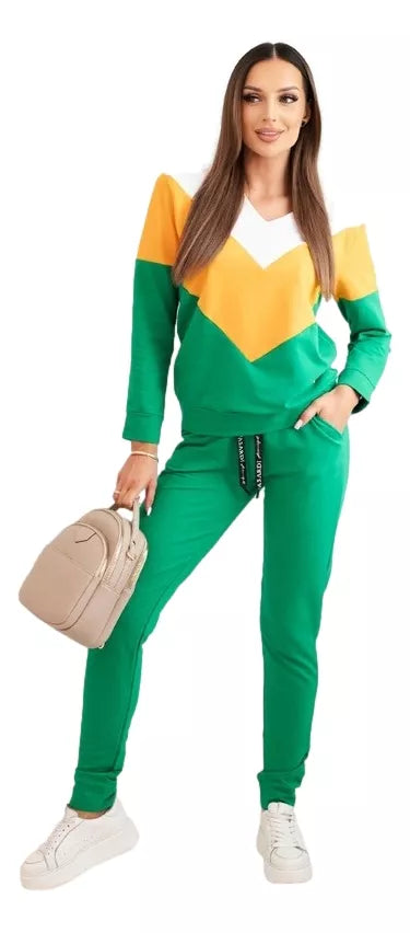 Women's green casual set Dinan