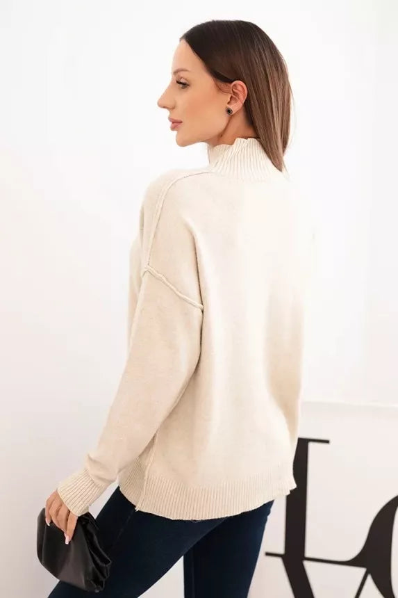 Women's brown turtleneck sweater Larsi
