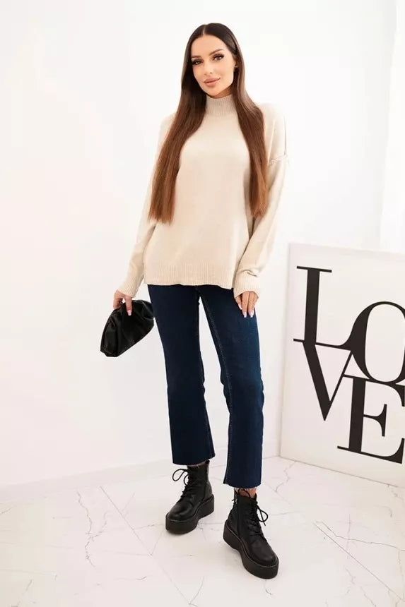 Women's brown turtleneck sweater Larsi