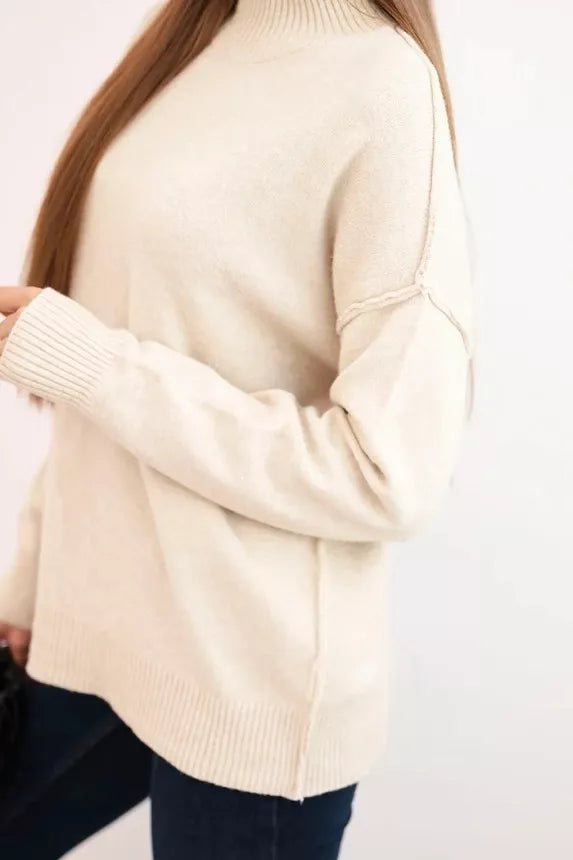 Women's brown turtleneck sweater Larsi