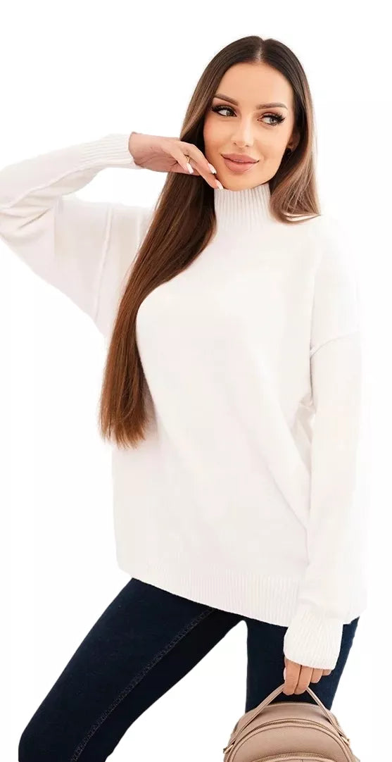 Women's white turtleneck sweater Larsi