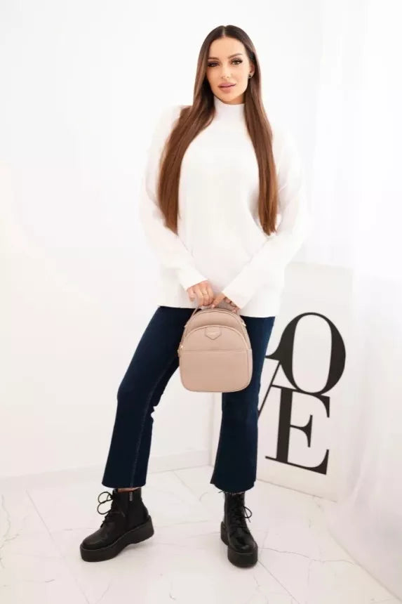 Women's white turtleneck sweater Larsi