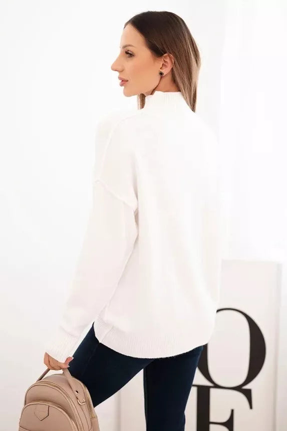 Women's white turtleneck sweater Larsi