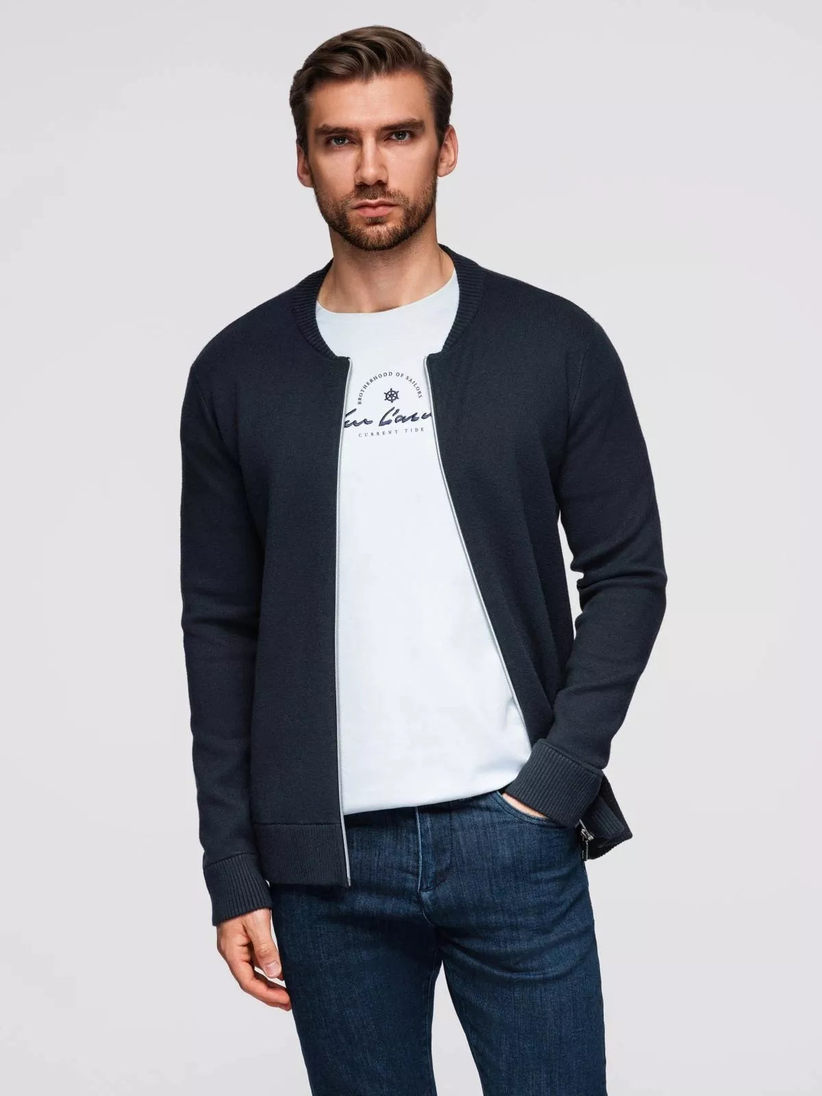 Men's navy blue sweater Airin 