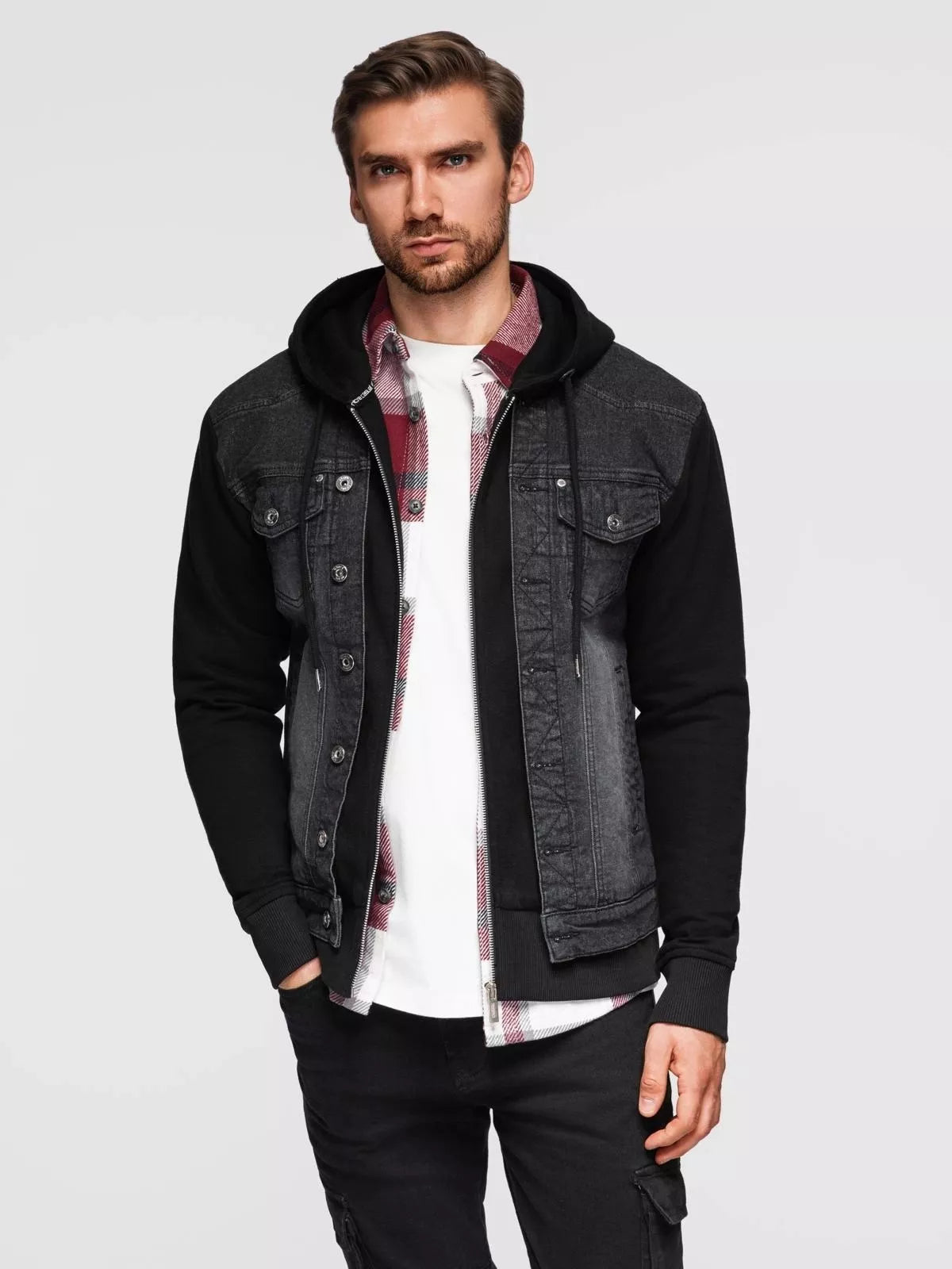Men's black denim jacket Ofen