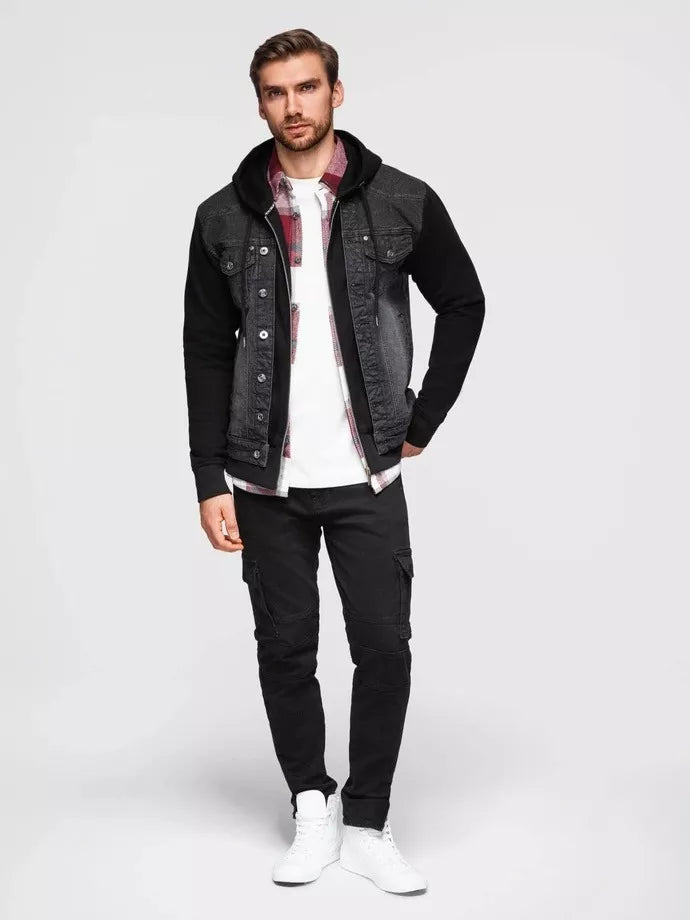 Men's black denim jacket Ofen