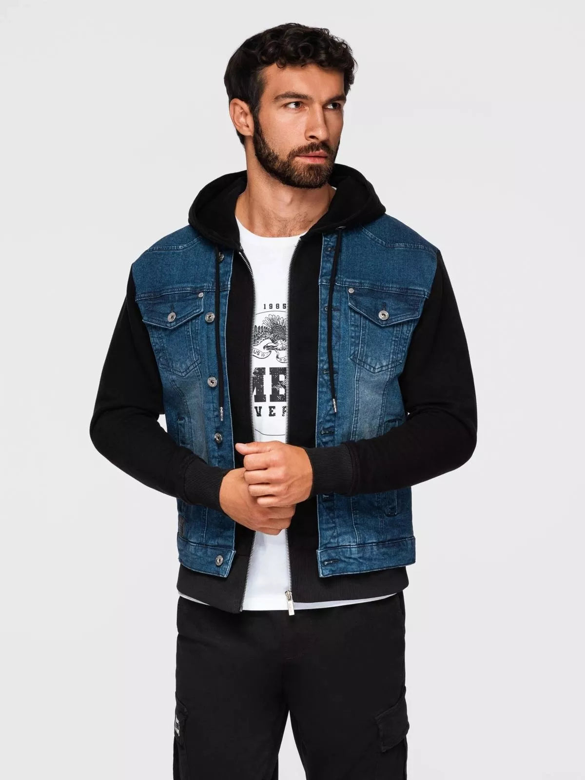 Men's dark blue denim jacket Ofen