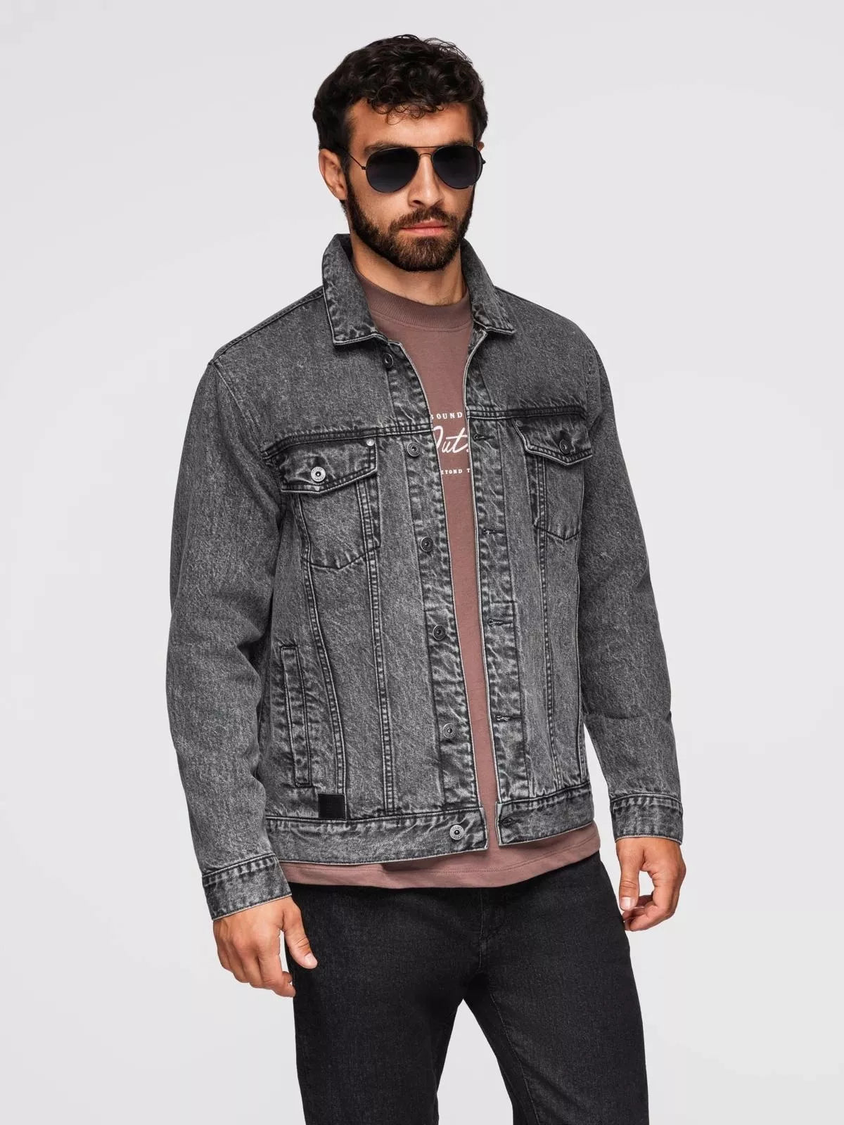 Men's dark gray denim jacket Auger
