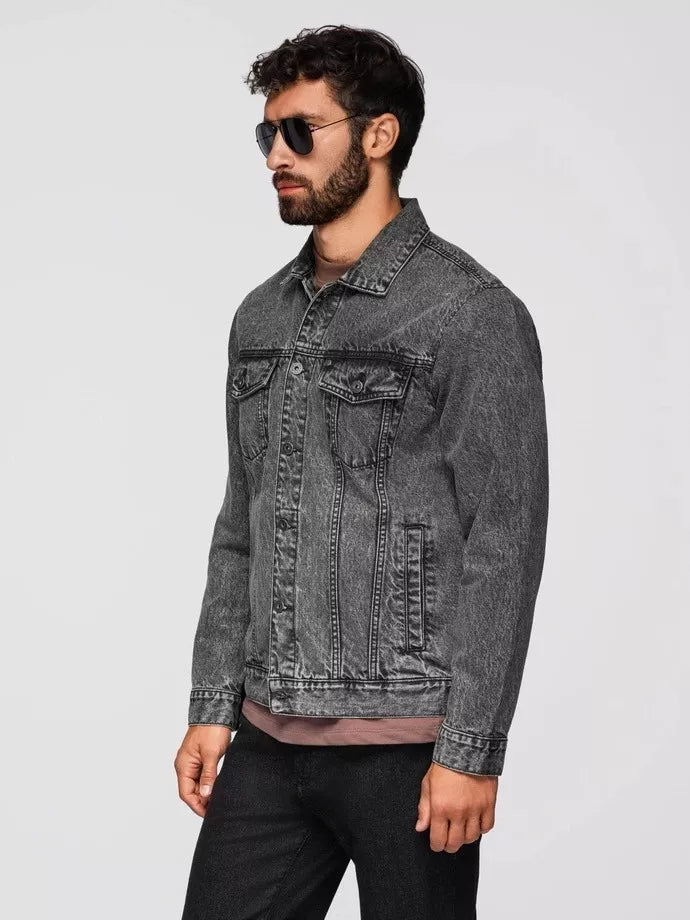 Men's dark gray denim jacket Auger