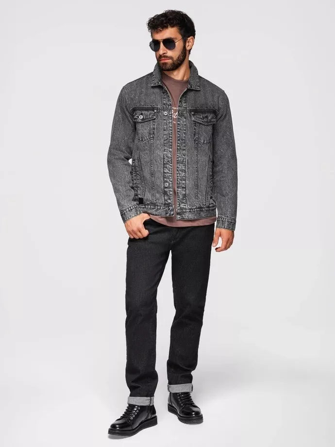 Men's dark gray denim jacket Auger