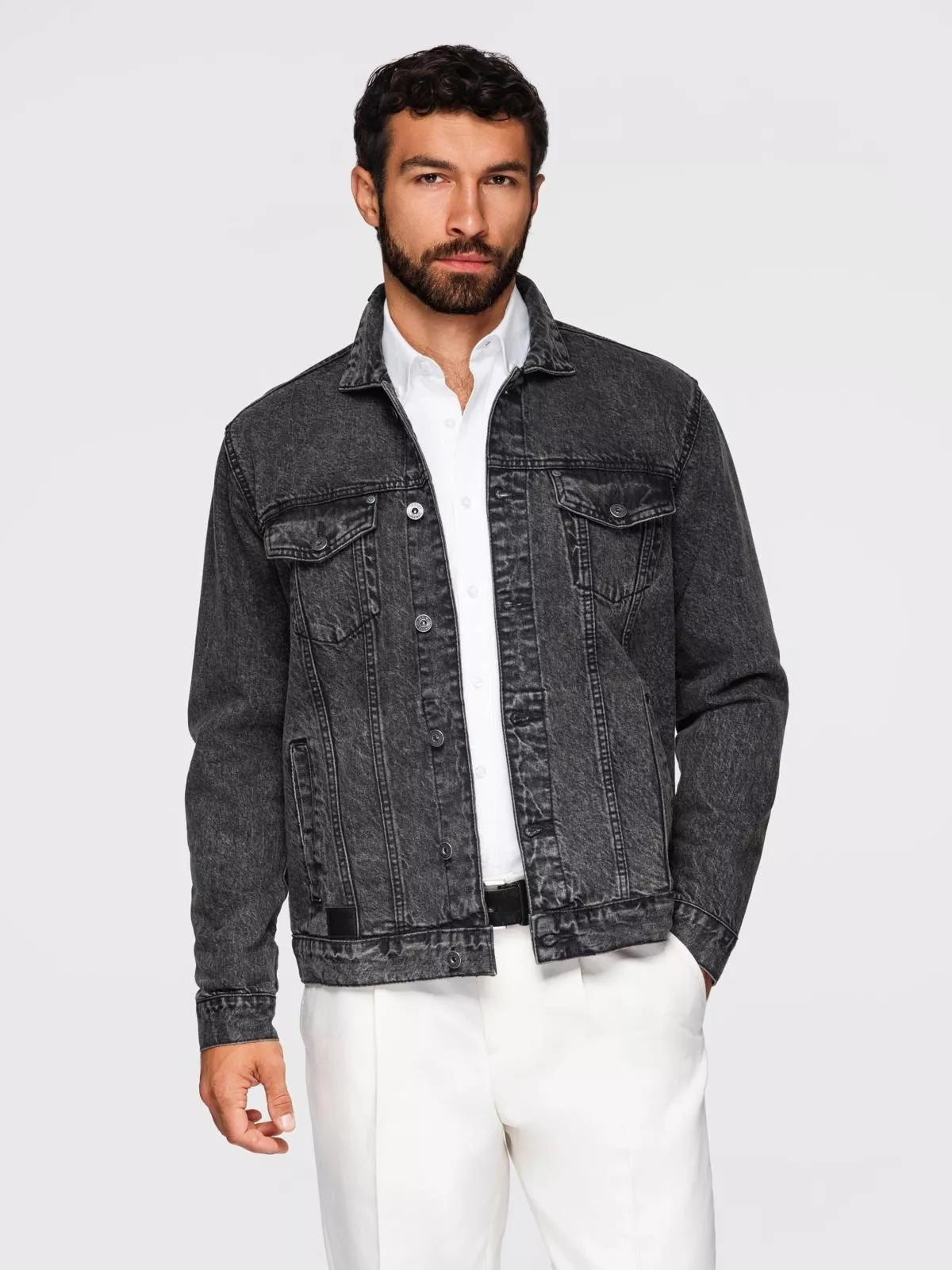 Men's black denim jacket Auger