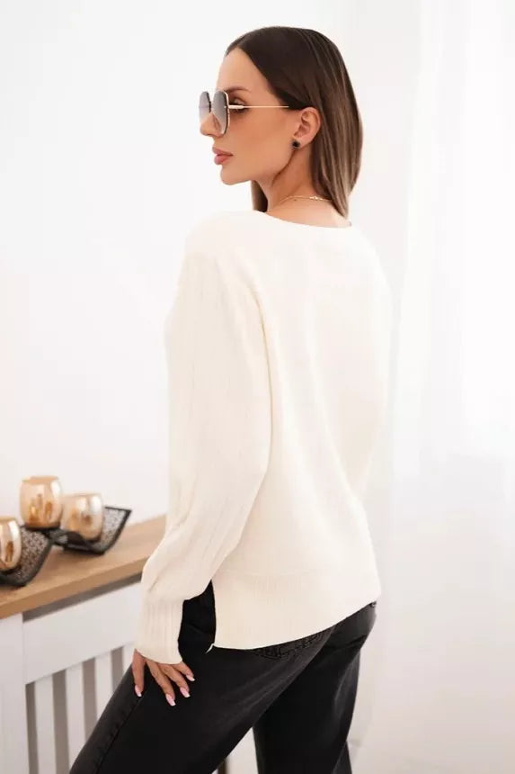 Women's white sweater Biank