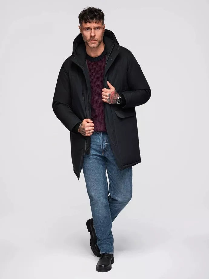 Men's long black jacket Fend