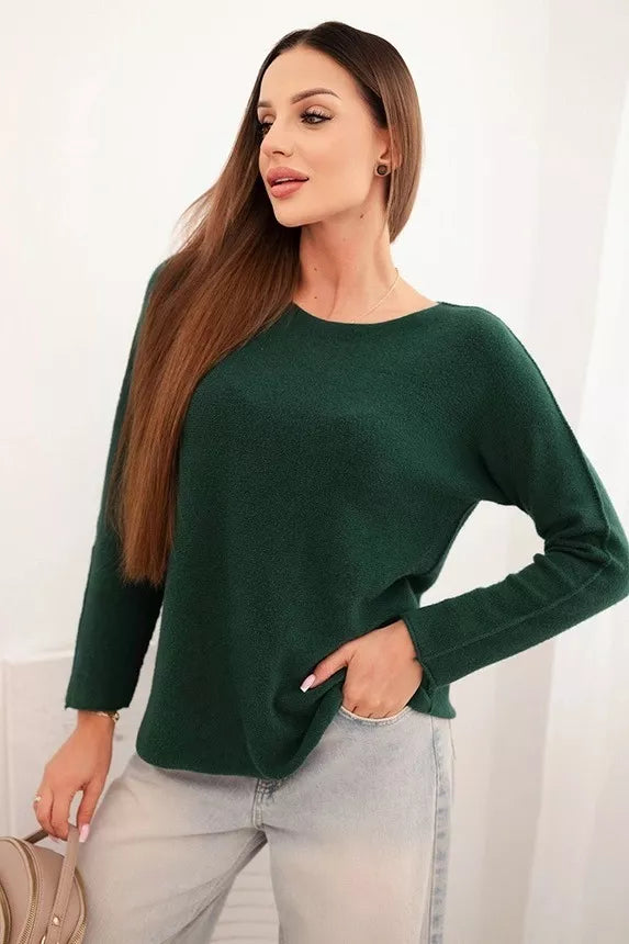 Women's dark green sweater Romil