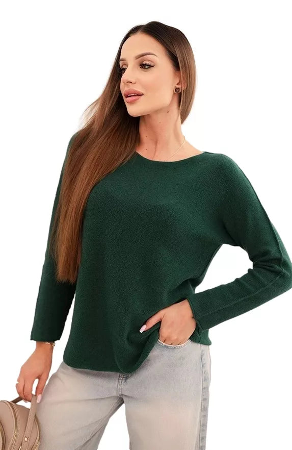 Women's dark green sweater Romil