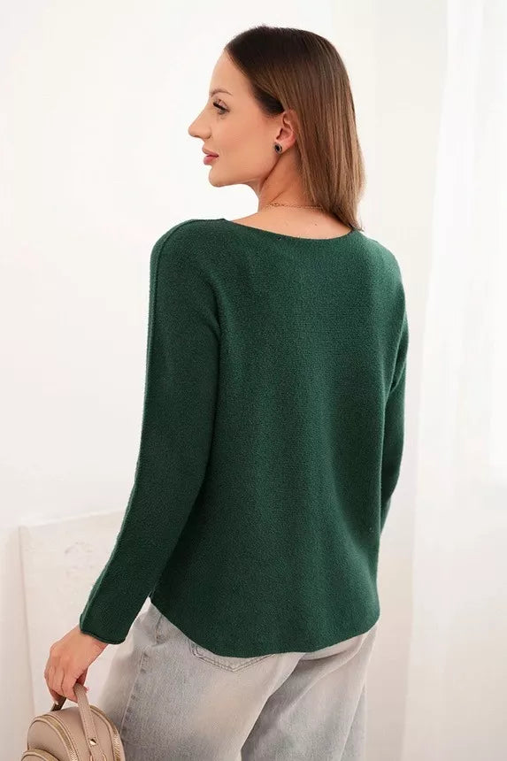 Women's dark green sweater Romil