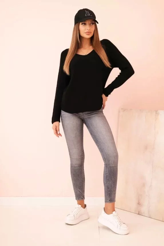 Women's black sweater Romil 
