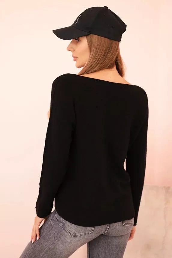 Women's black sweater Romil 