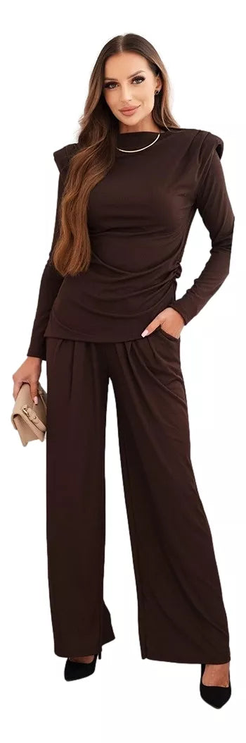 Women's dark brown suit set Emit