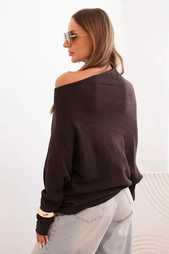 Women's dark brown sweater Anit 