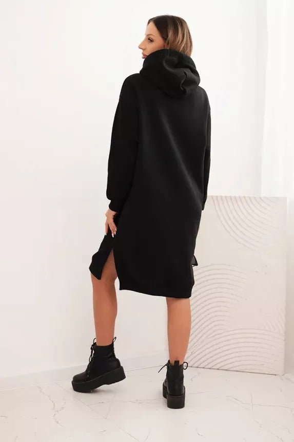 Women's insulated black dress with hood Leagve