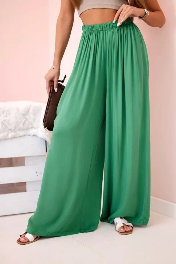 Women's wide green trousers Andi