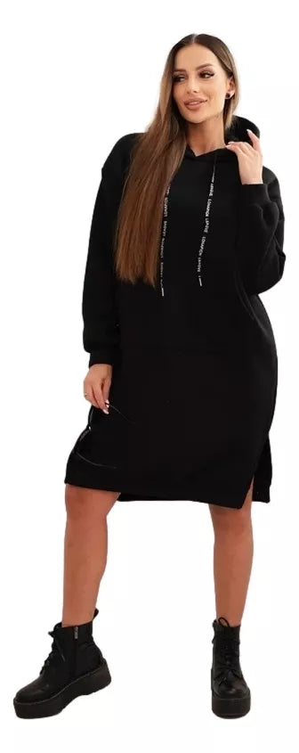 Women's insulated black dress with hood Leagve