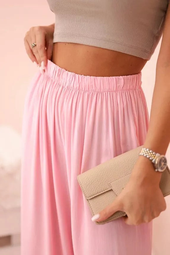 Women's wide-leg light pink trousers Andi