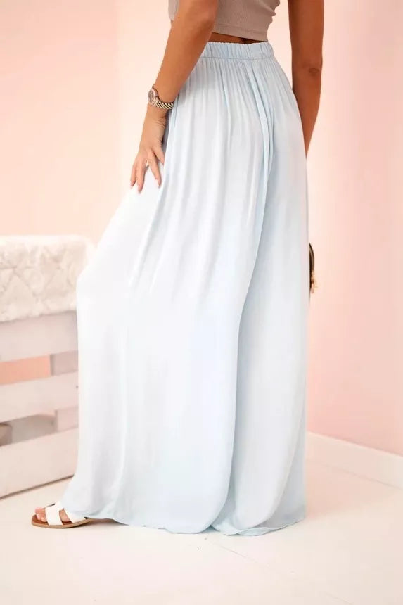 Women's wide-leg light blue trousers Andi