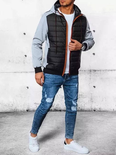 Men's gray jacket with hood Bastin