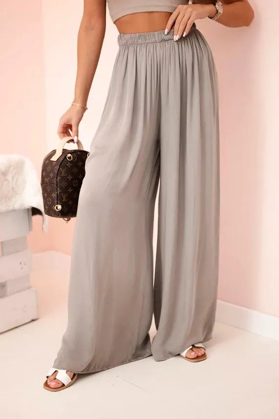 Women's wide-leg gray trousers Andi