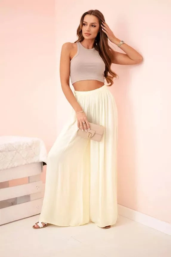 Women's wide yellow pants Andi