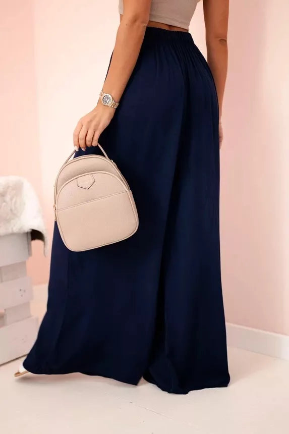 Women's wide-leg dark blue trousers Andi