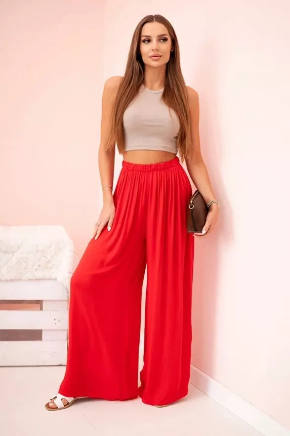 Women's wide-leg red trousers Andi