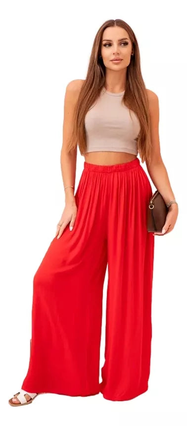 Women's wide-leg red trousers Andi