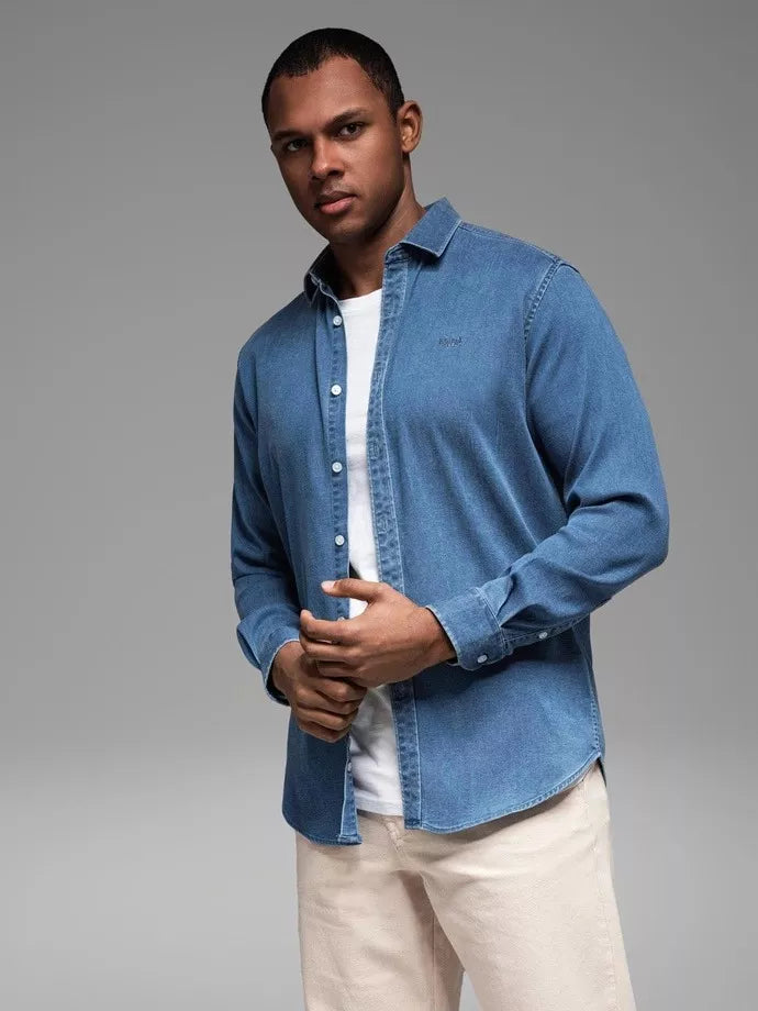 Men's denim blue shirt Mant