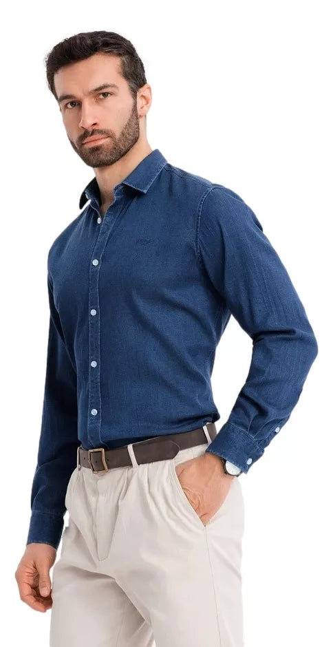 Men's denim dark blue shirt Mant